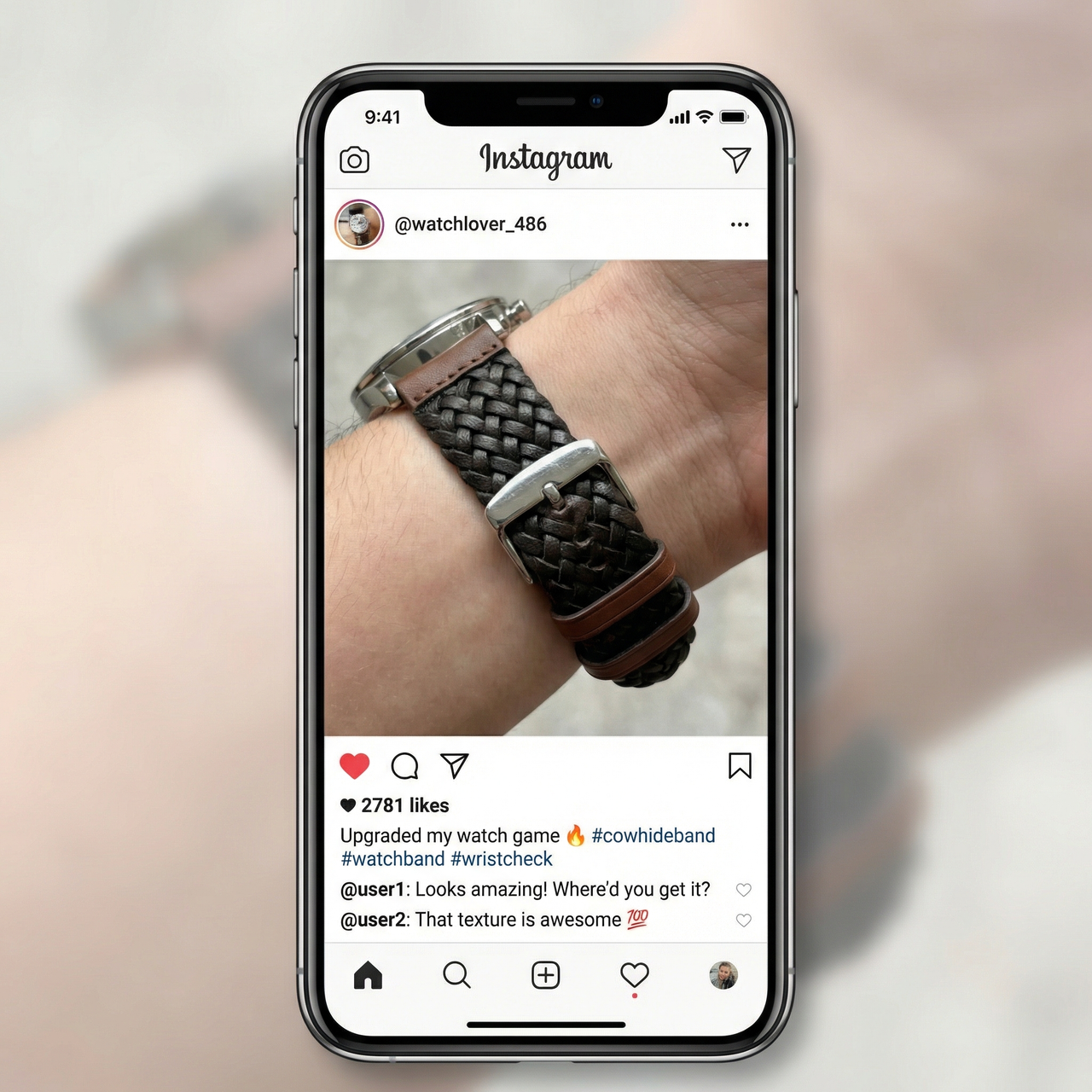 Cowhide Braided Leather Strap with Quick-Release - Instagram Post