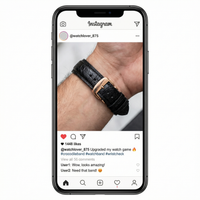 Thumbnail for Crocodile Structured Leather Watchband with Deployment Clasp - Instagram Post