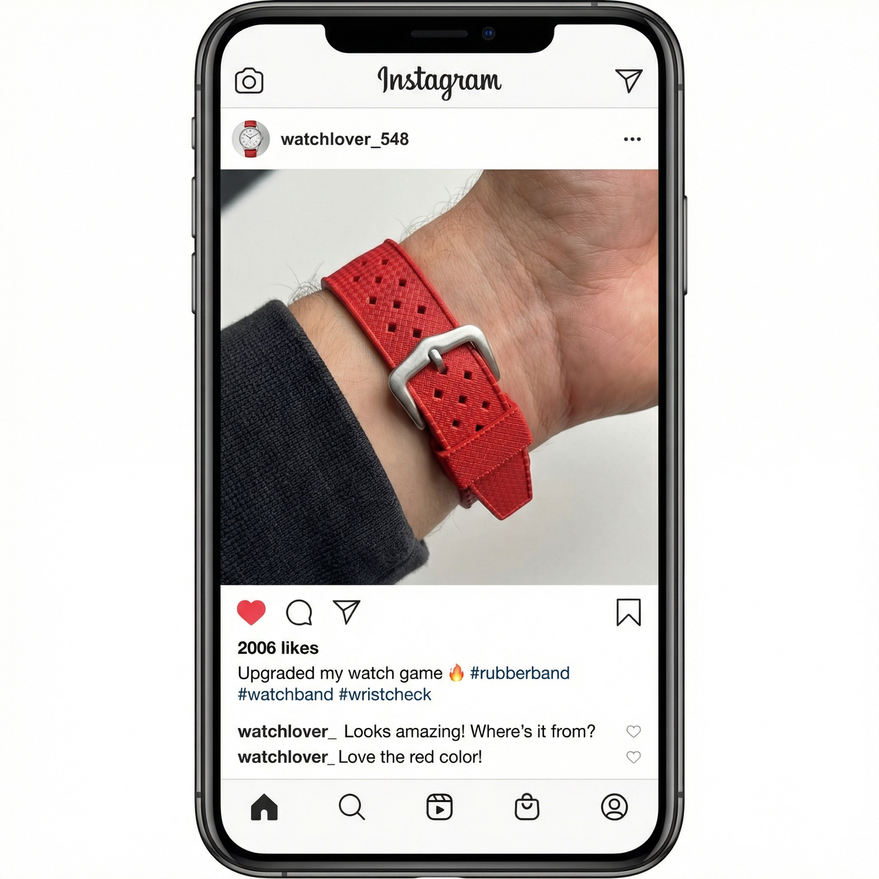 Rubber Silicone Notched Strap for Cartier Pasha - Instagram Post