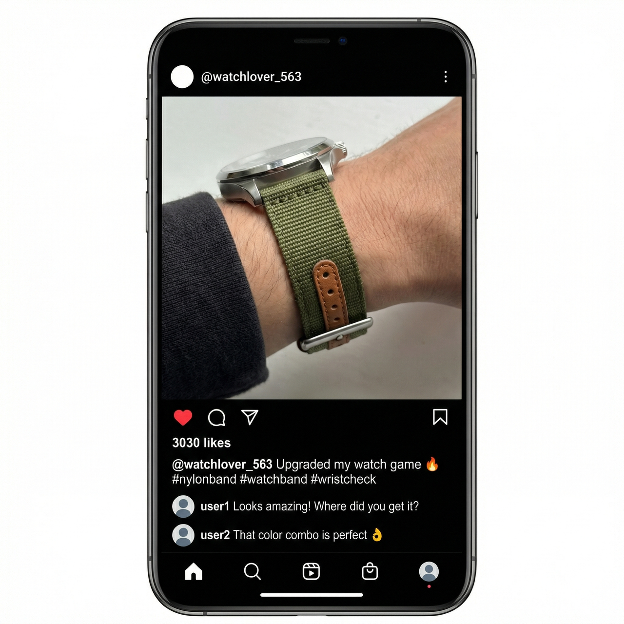 Nylon Leather Seatbelt Watch Strap - Instagram Post