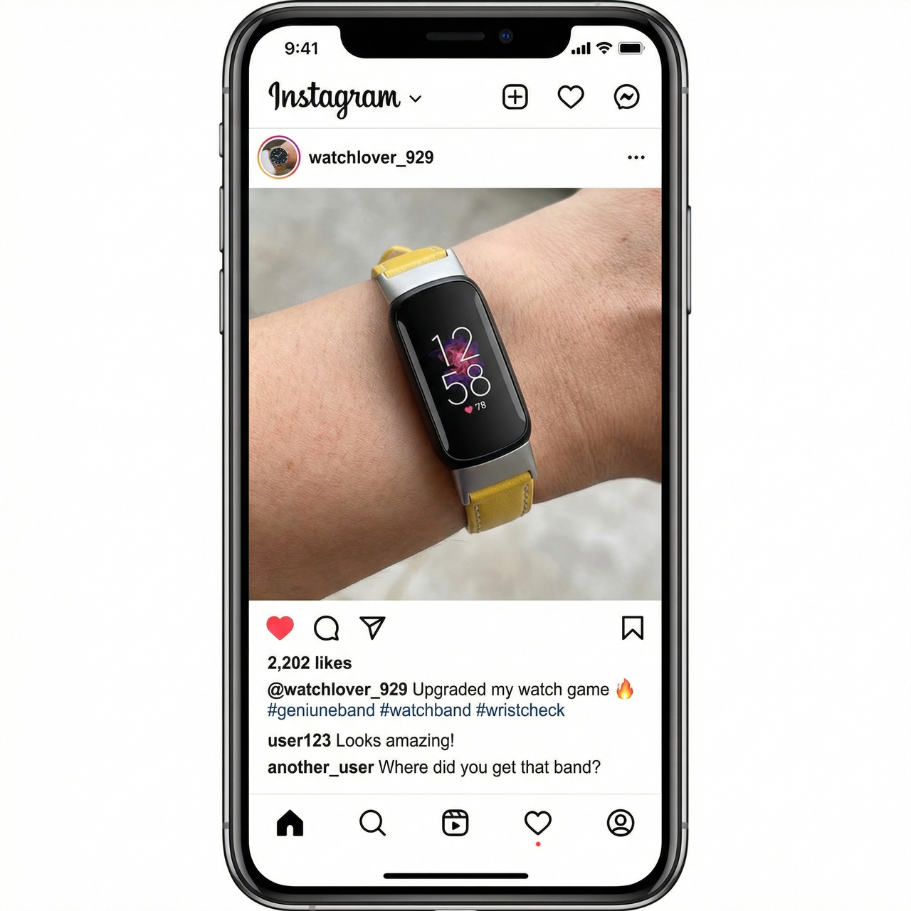 Geniune Leather Band for Fitbit Lux - Instagram Post