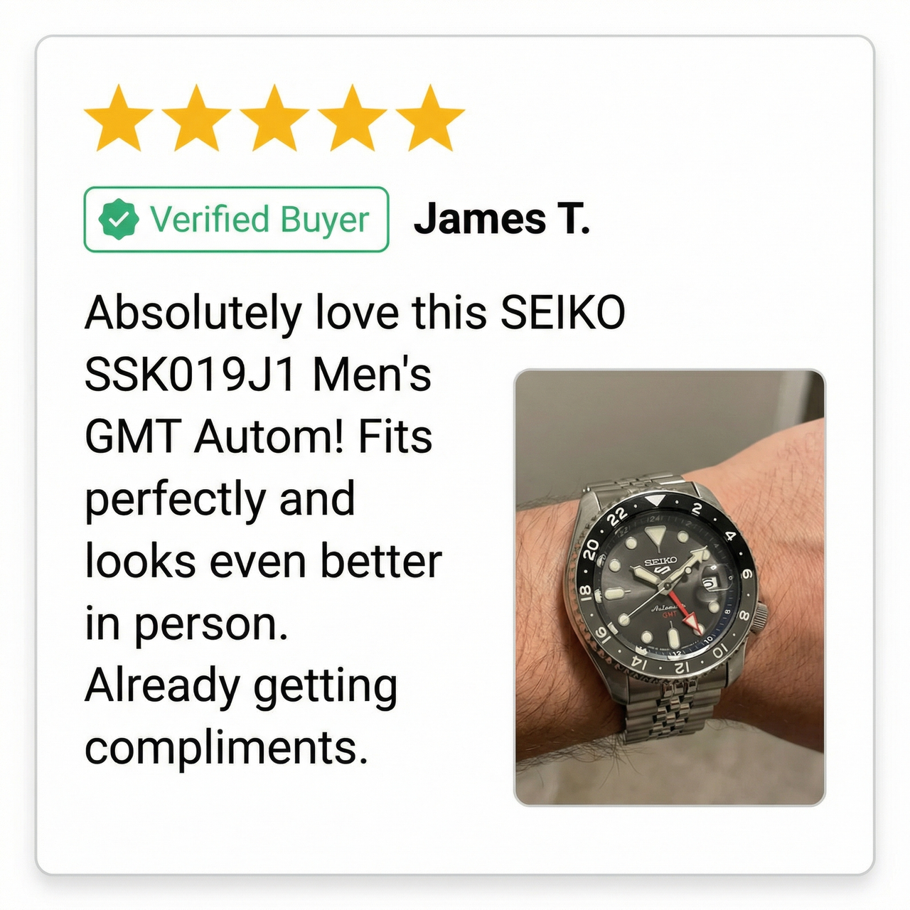 SEIKO SSK019J1 Men's GMT Automatic Watchband - Review Screenshot