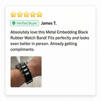 Thumbnail for Metal Embedding Black Rubber Watch Band - Review Screenshot