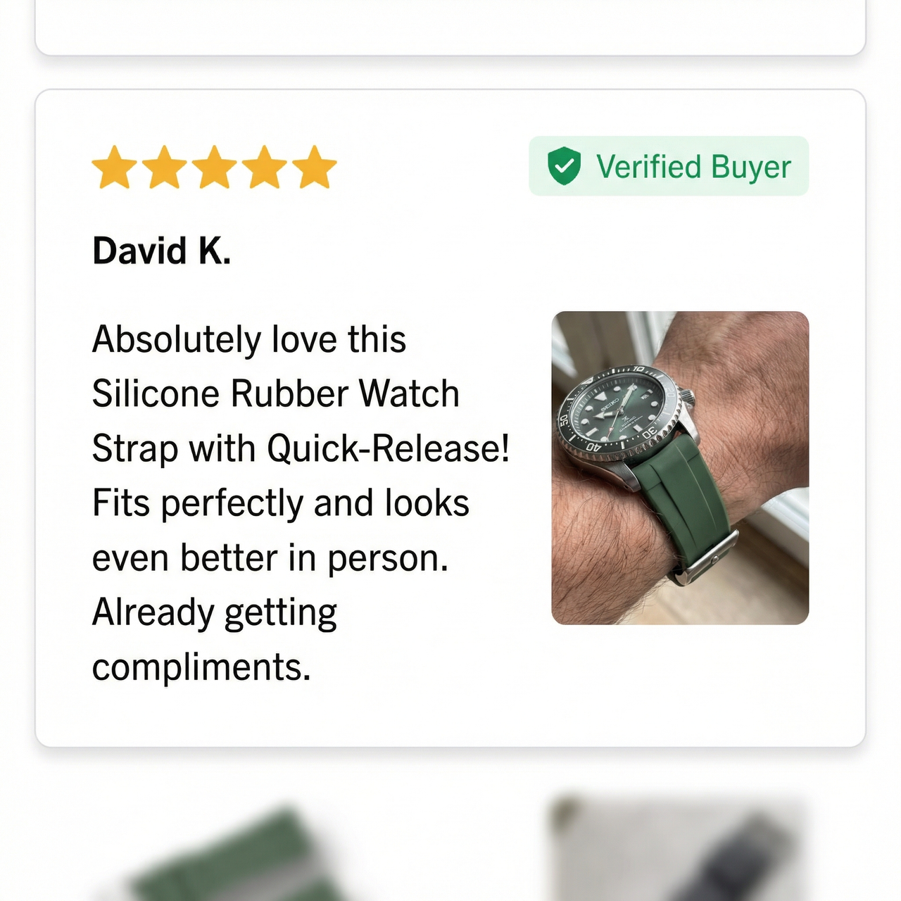 Silicone Rubber Watch Strap with Quick-Release - Review Screenshot