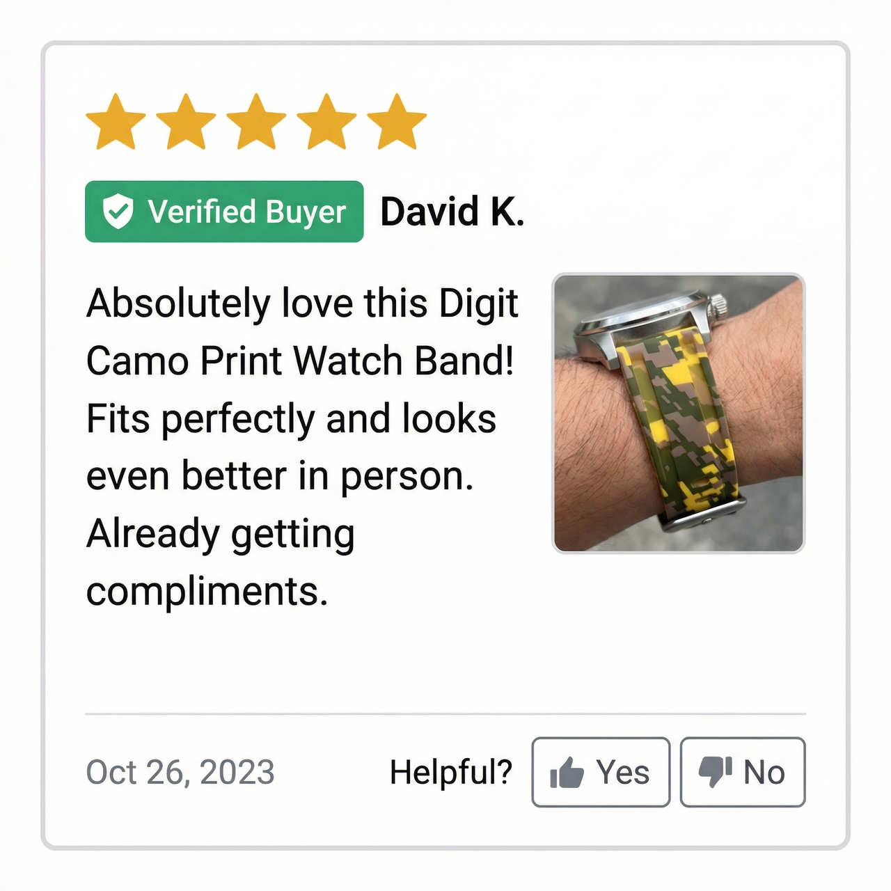 Digit Camo Print Watch Band - Review Screenshot