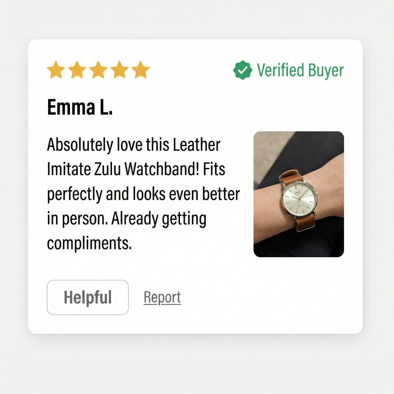 Leather Imitate Zulu Watchband Strap - Review Screenshot