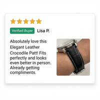Thumbnail for Elegant Leather Crocodile Pattern Watchband - Review Screenshot