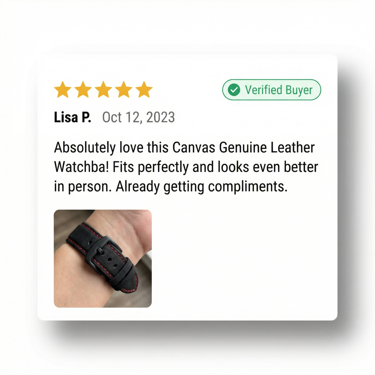 Canvas Genuine Leather Watchband - Review Screenshot