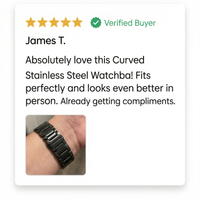 Thumbnail for Curved Stainless Steel Watchband with Butterfly Buckle - Review Screenshot