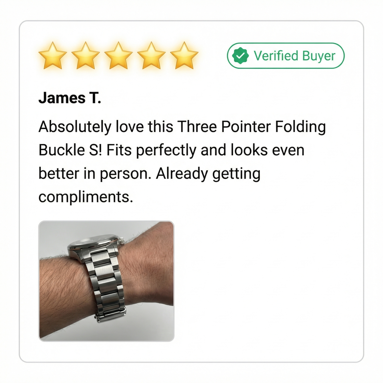 Three Pointer Folding Buckle Steel Bracelet - Review Screenshot