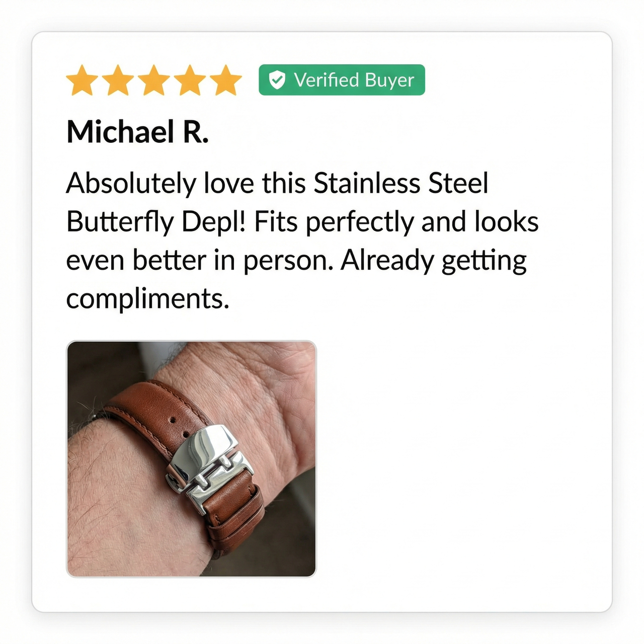 Stainless Steel Butterfly Deployment Watch Band Buckle - Review Screenshot