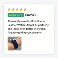 Thumbnail for Blue Suede Leather Watch Strap with Quick Release - Review Screenshot