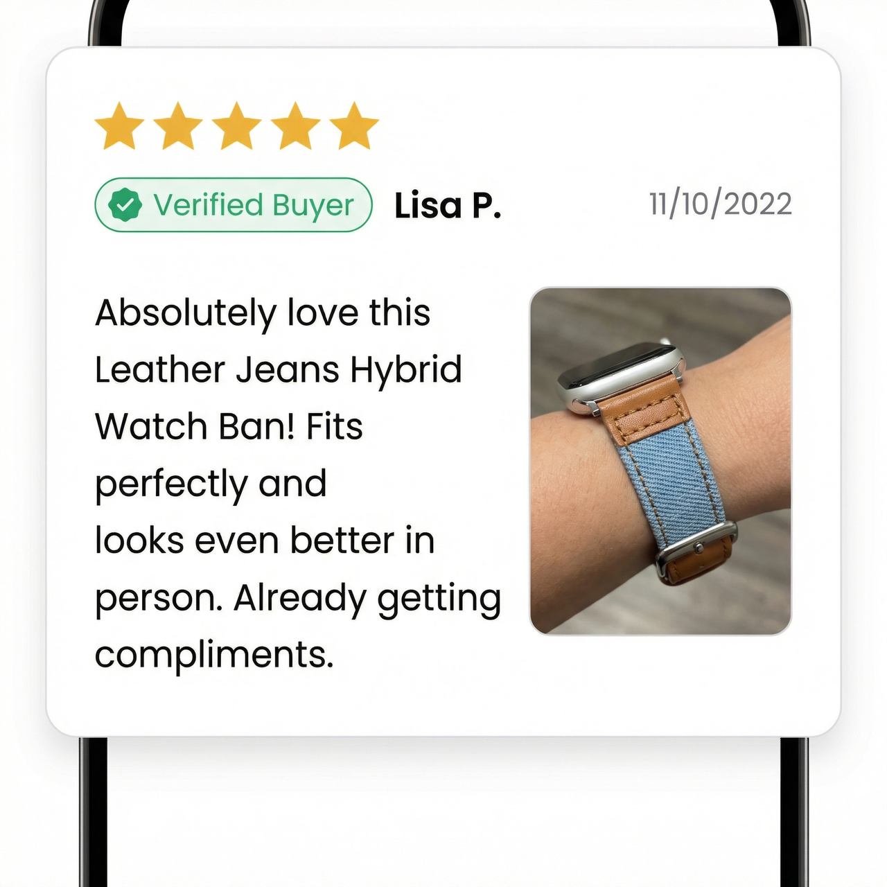 Leather Jeans Hybrid Watch Band for Apple Watch - Review Screenshot