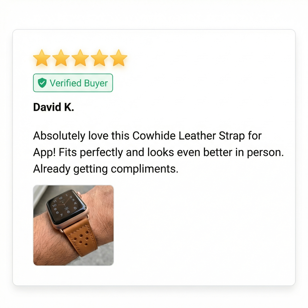 Cowhide Leather Strap for Apple Watch - Review Screenshot