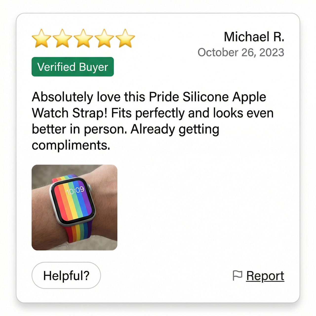 Pride Silicone Apple Watch Strap - Review Screenshot