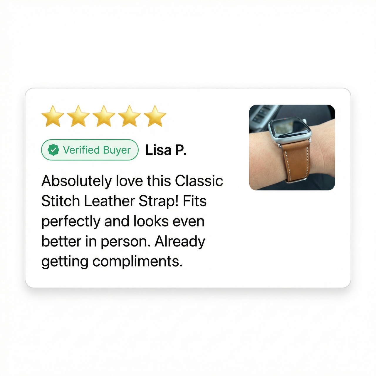 Classic Stitch Leather Strap for Apple Watch - Review Screenshot