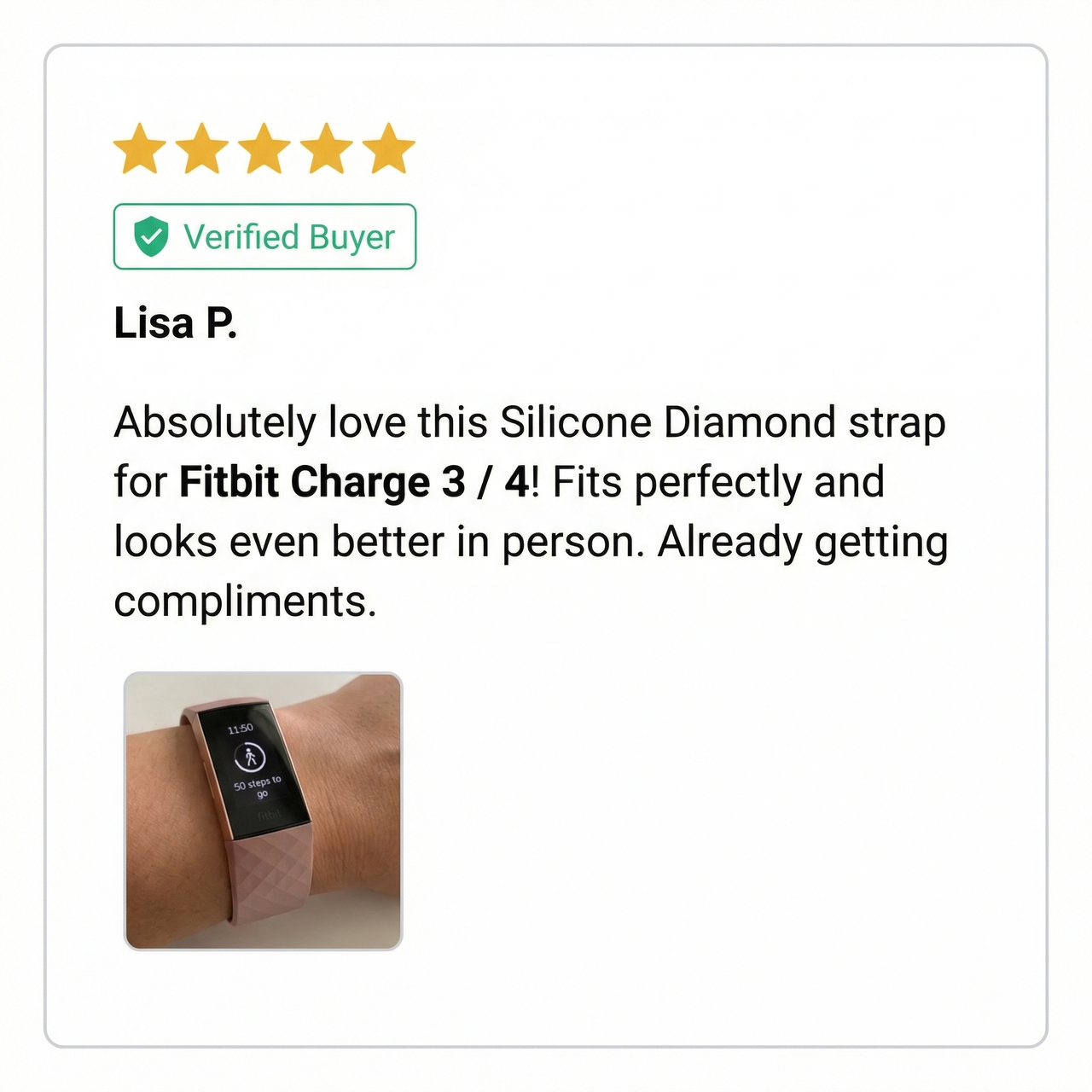 Silicone Diamond strap for Fitbit Charge 3 / 4 - Review Screenshot