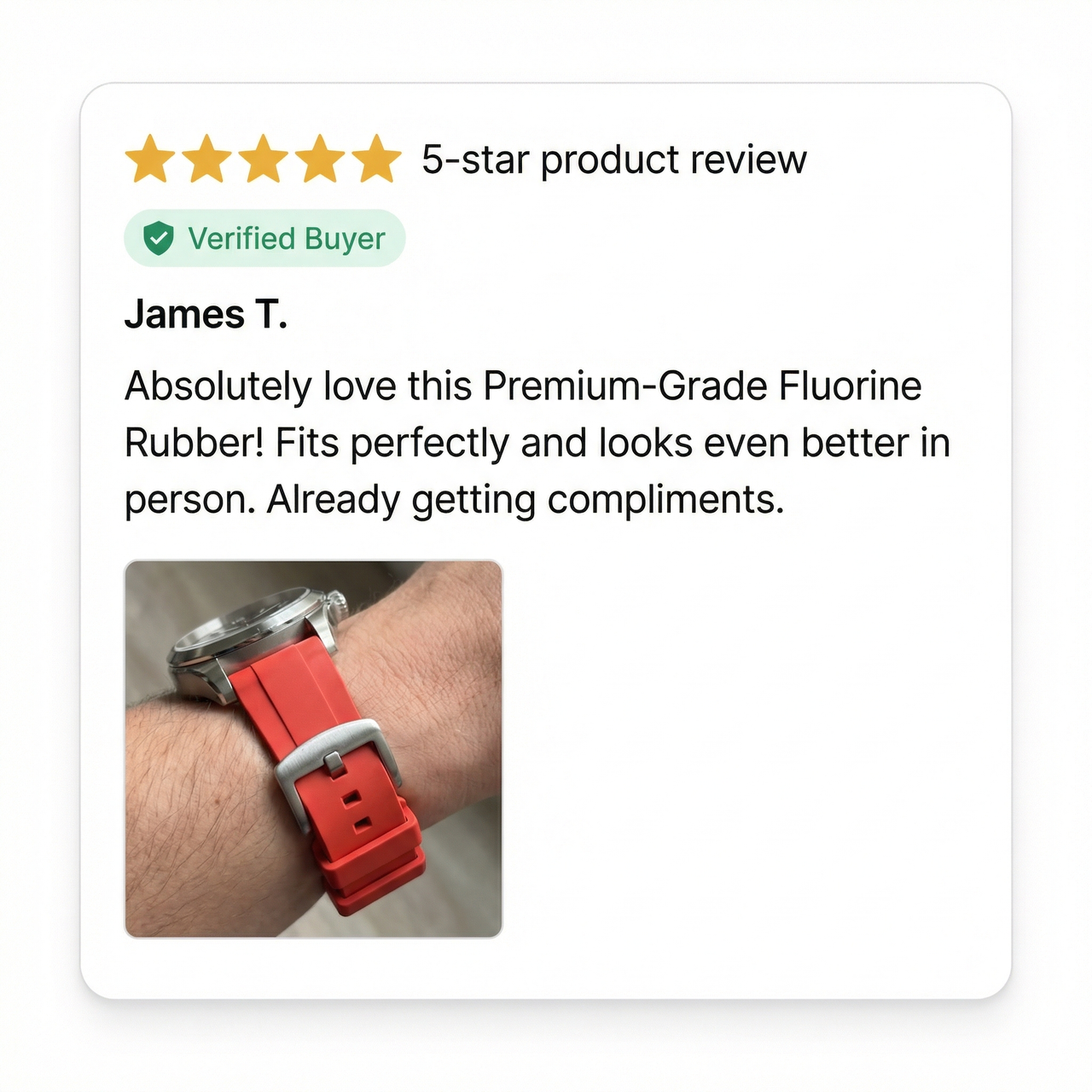 Premium-Grade Fluorine Rubber Quick-Release Watch Strap - Review Screenshot
