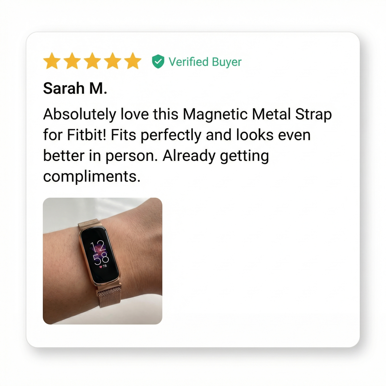 Magnetic Metal Strap for Fitbit Luxe - Review Screenshot