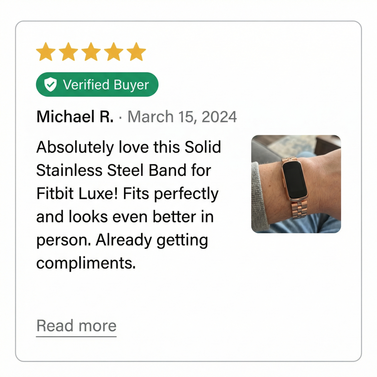 Solid Stainless Steel Band for Fitbit Luxe - Review Screenshot