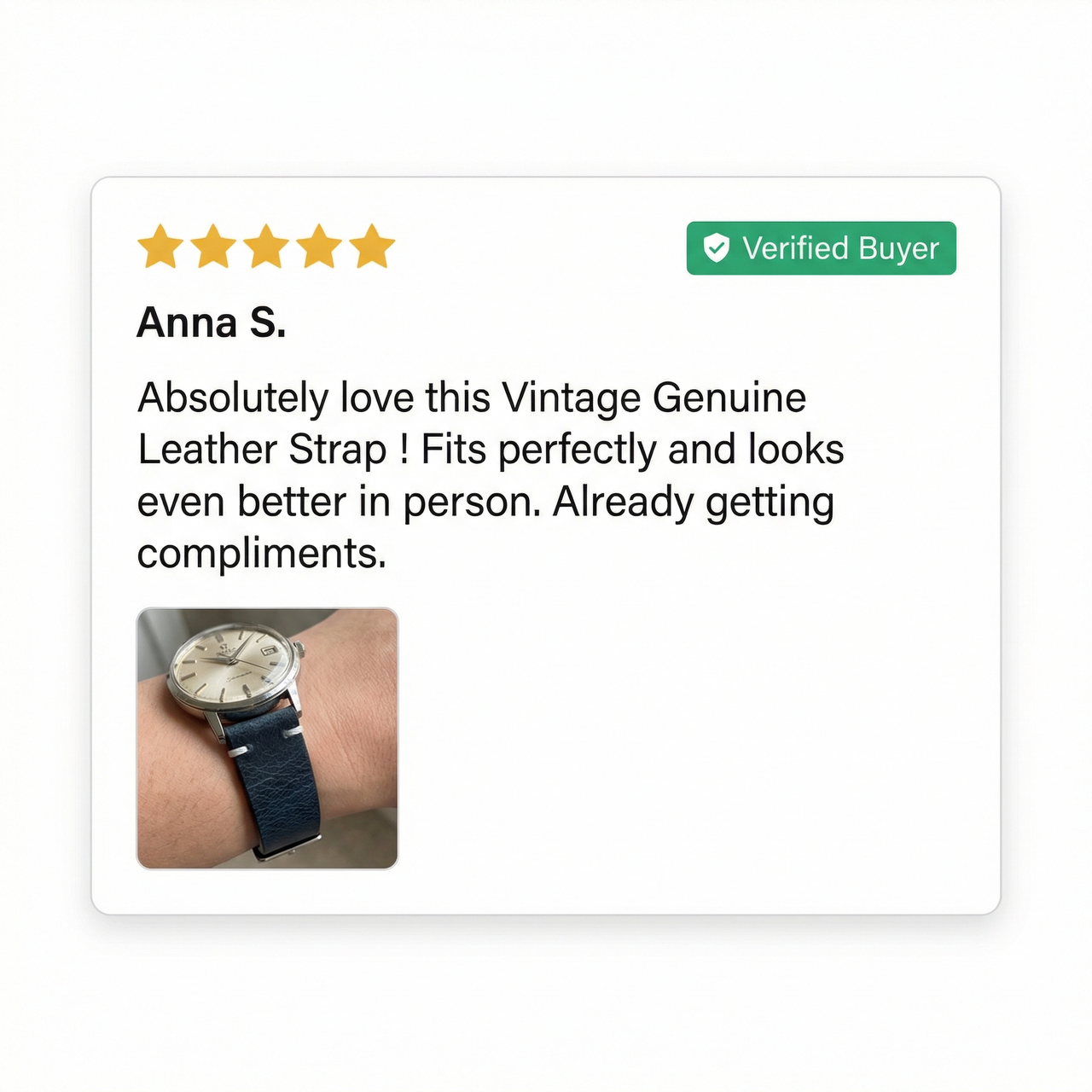 Vintage Genuine Leather Strap with Quick Release Bar - Review Screenshot