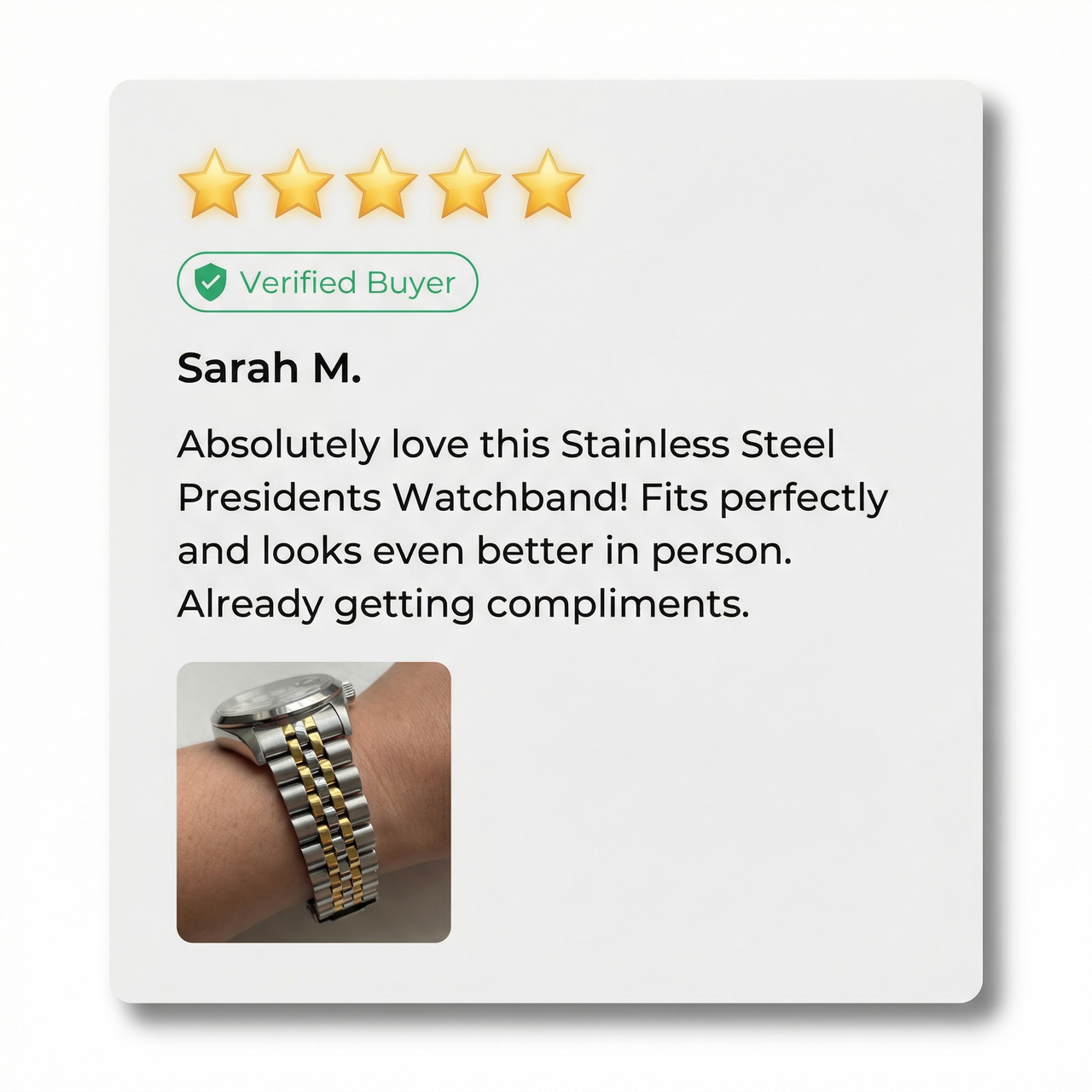 Stainless Steel Presidents Watchband - Review Screenshot