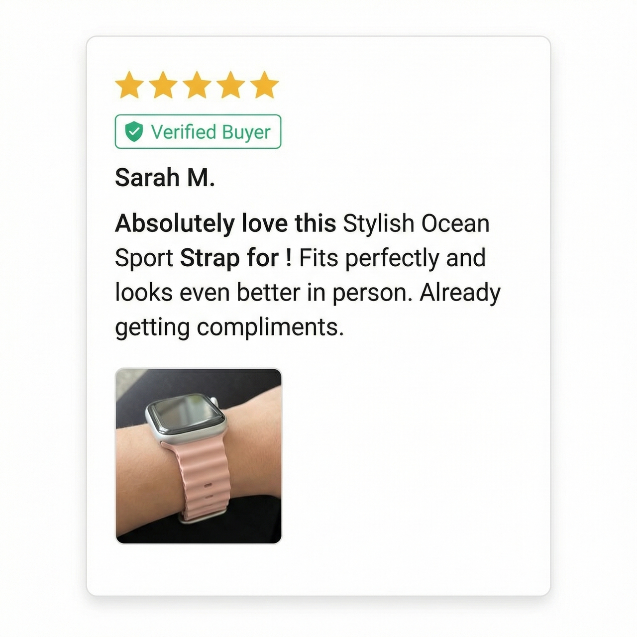 Stylish Ocean Sport Strap for Apple Watch - Review Screenshot