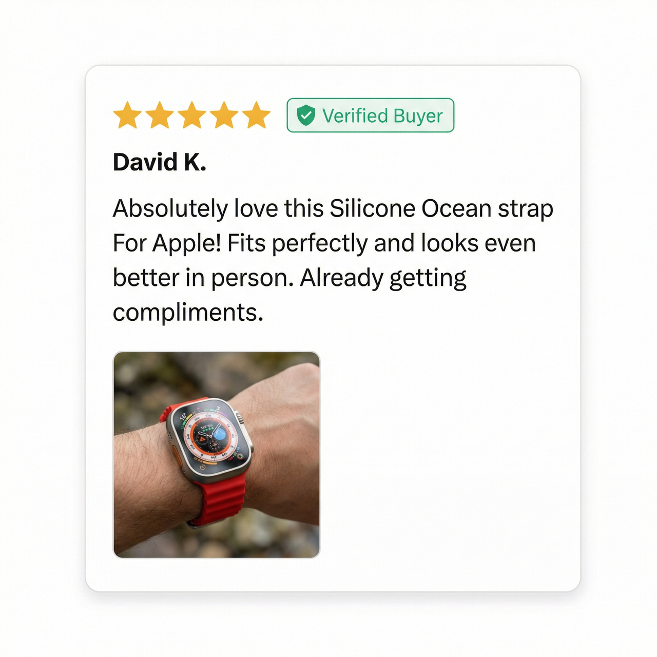 Silicone Ocean strap For Apple Watch - Review Screenshot