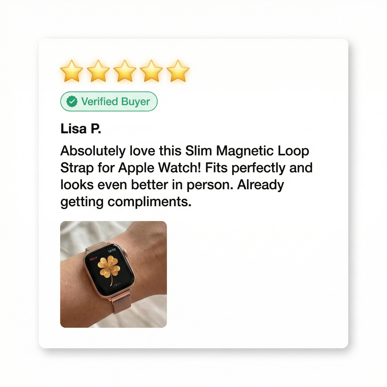 Slim Magnetic Loop Strap for Apple Watch - Review Screenshot
