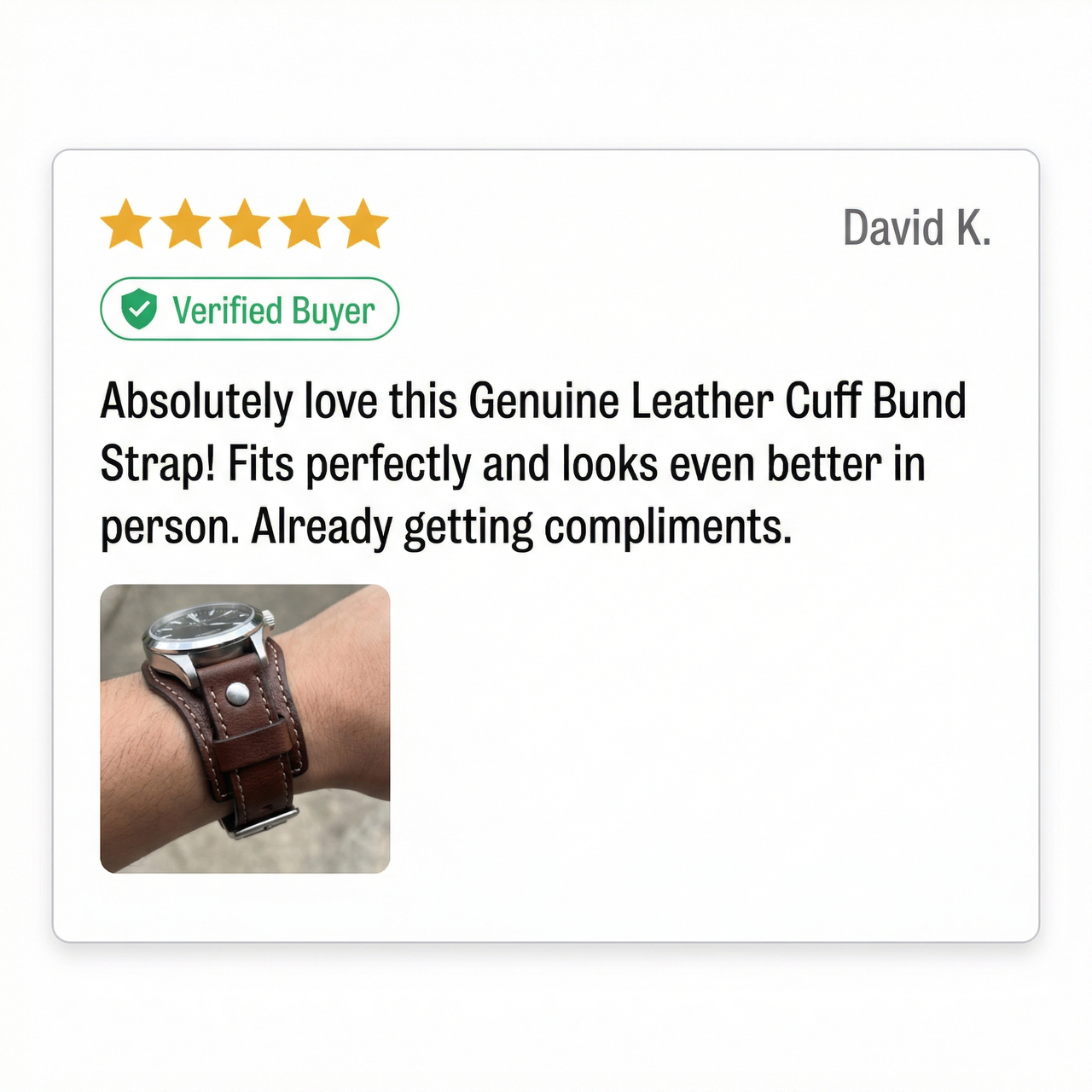 Genuine Leather Cuff Bund Strap - Review Screenshot
