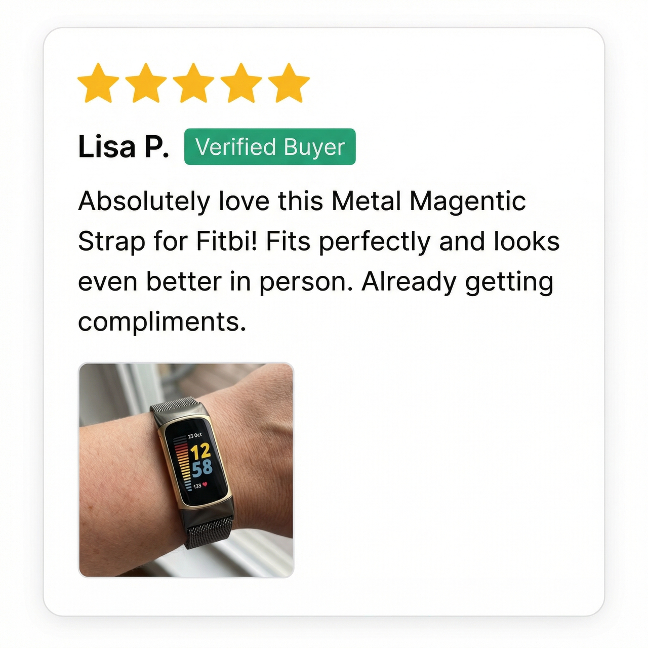 Metal Magentic Strap for Fitbit Charge 5 / 6 - Review Screenshot
