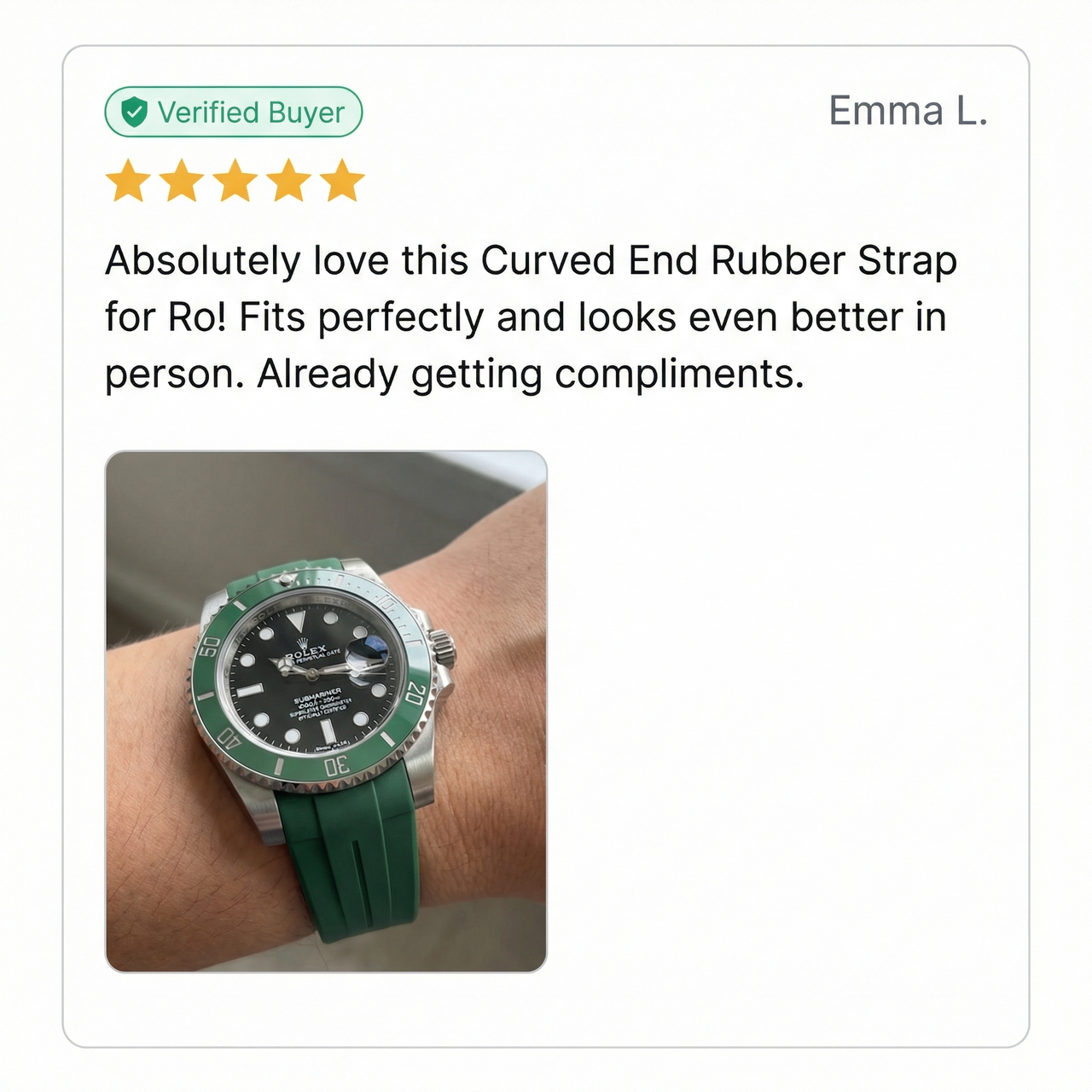 Curved End Rubber Strap for Rolex Submariner - Review Screenshot
