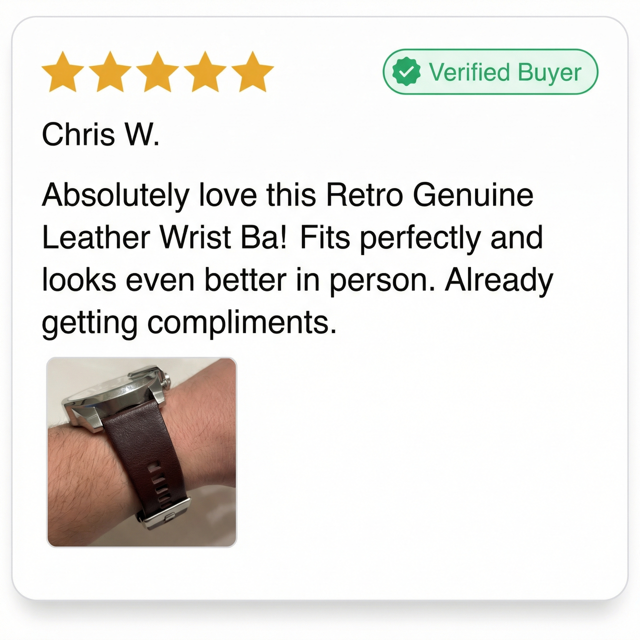 Retro Genuine Leather Wrist Band for Diesel - Review Screenshot