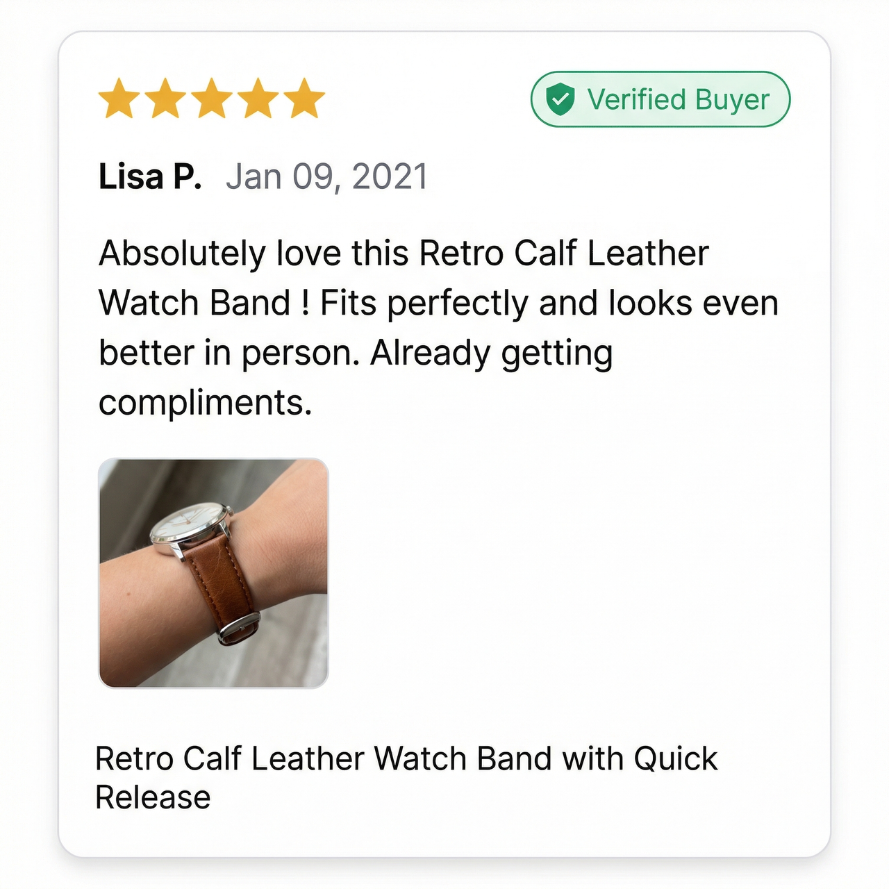 Retro Calf Leather Watch Band with Quick Release - Review Screenshot