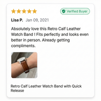Thumbnail for Retro Calf Leather Watch Band with Quick Release - Review Screenshot