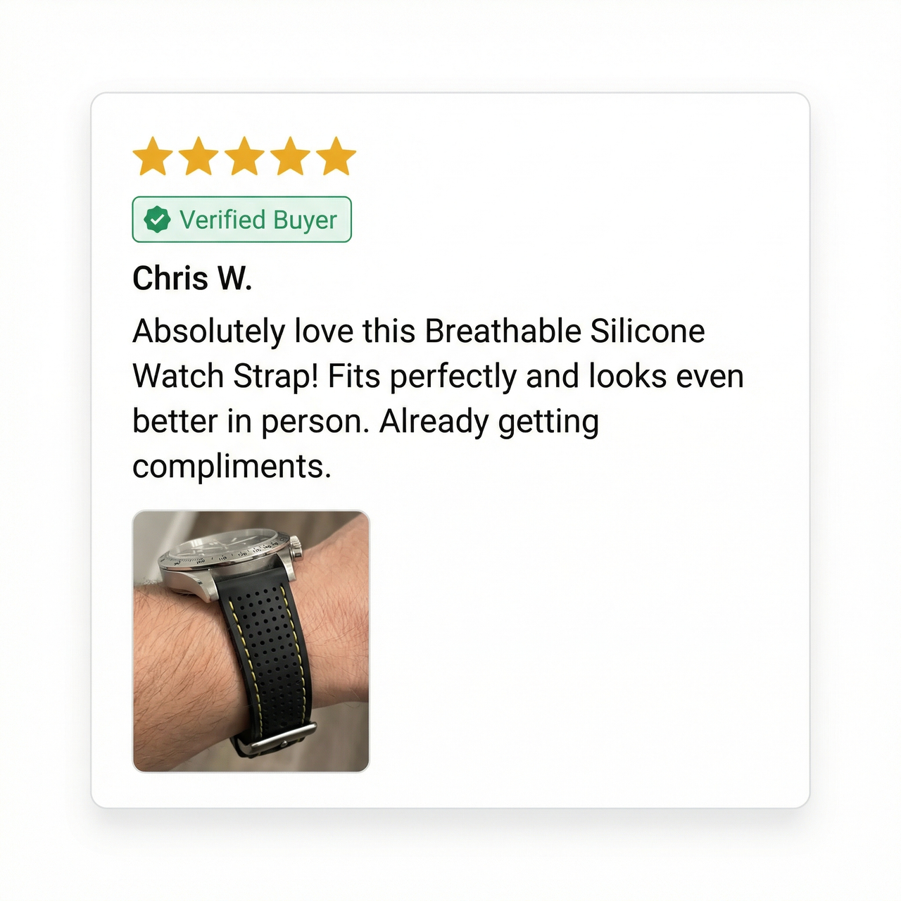 Breathable Silicone Watch Strap with Quick Release - Review Screenshot