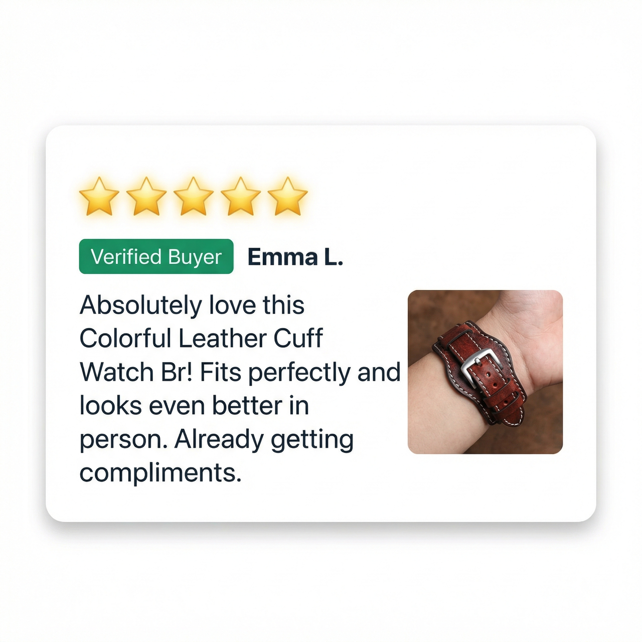 Colorful Leather Cuff Watch Bracelet - Review Screenshot