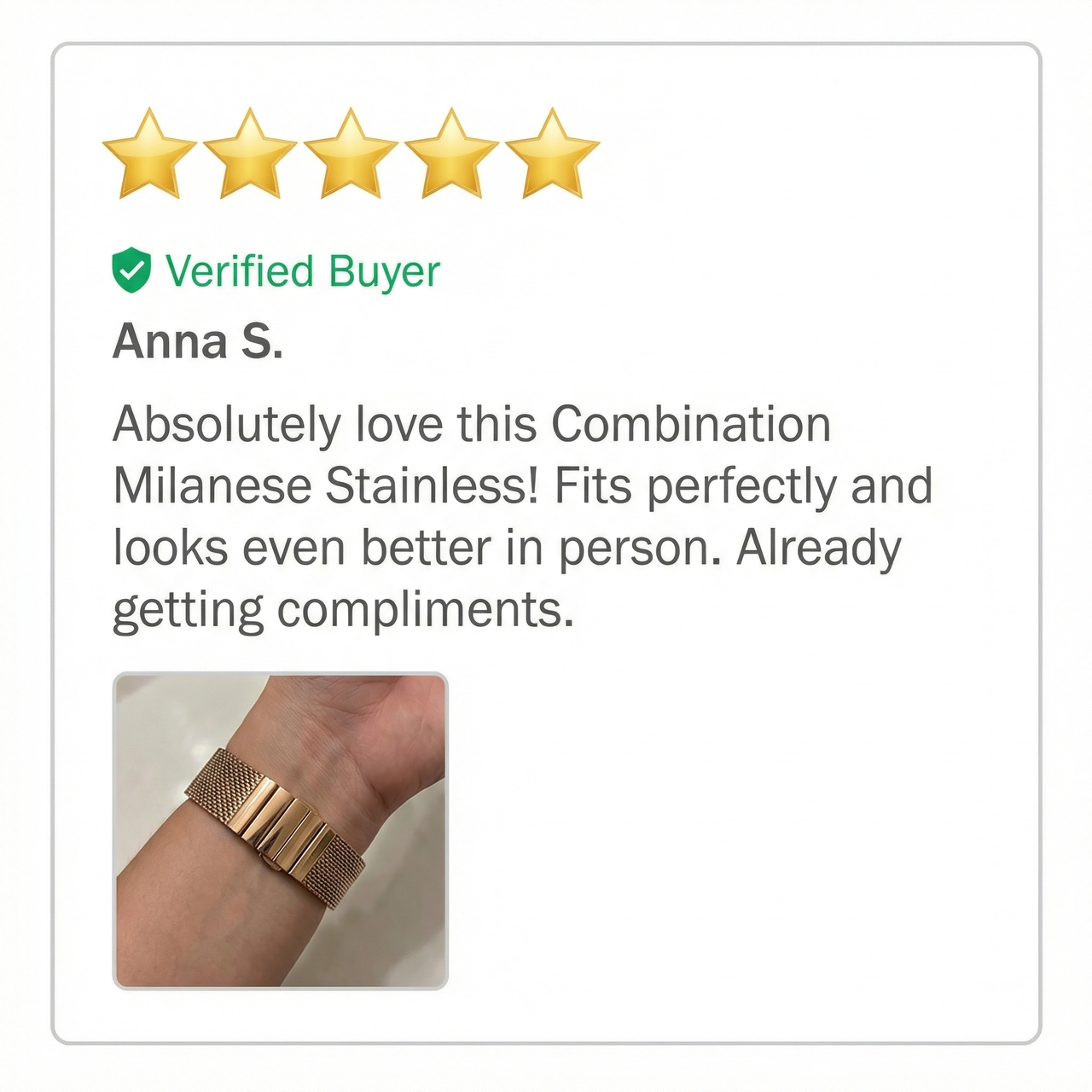 Combination Milanese Stainless Steel Watch Band - Review Screenshot
