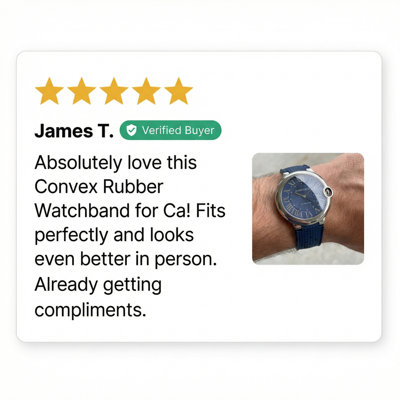 Convex Rubber Watchband for Cartier Blue Balloon - Review Screenshot