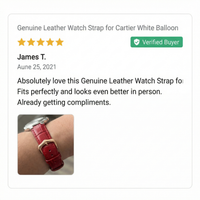 Thumbnail for Genuine Leather Watch Strap for Cartier White Balloon - Review Screenshot