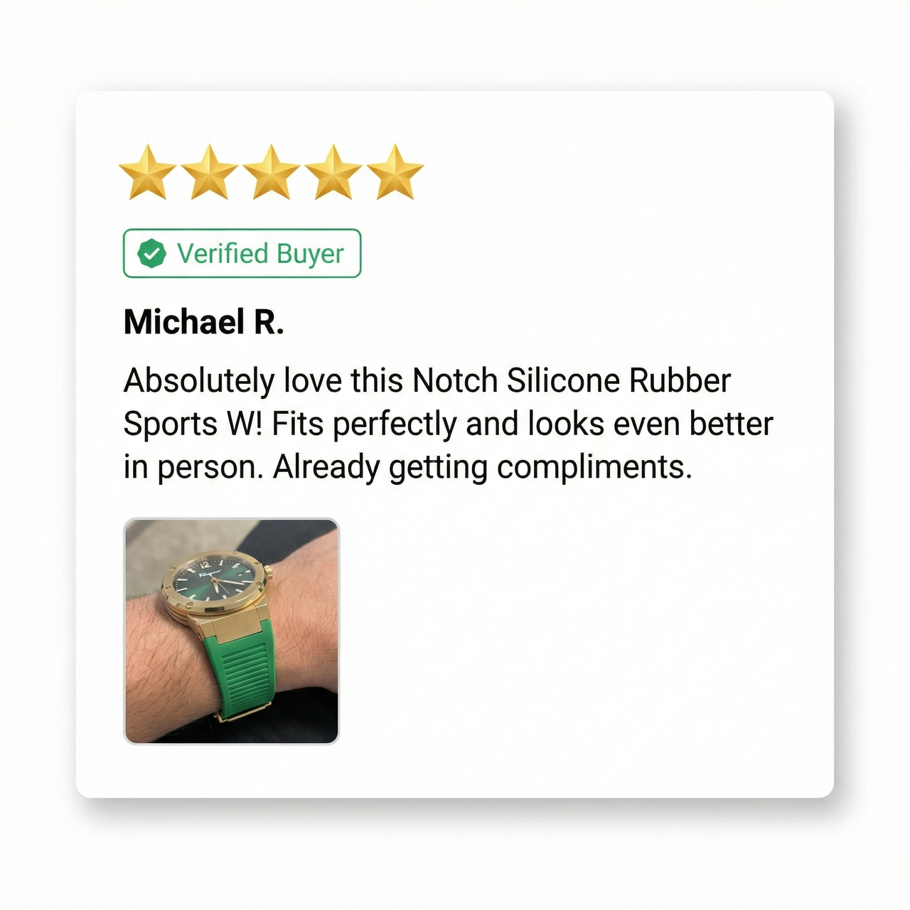 Notch Silicone Rubber Sports Watch Band for Ferragamo F-80 - Review Screenshot