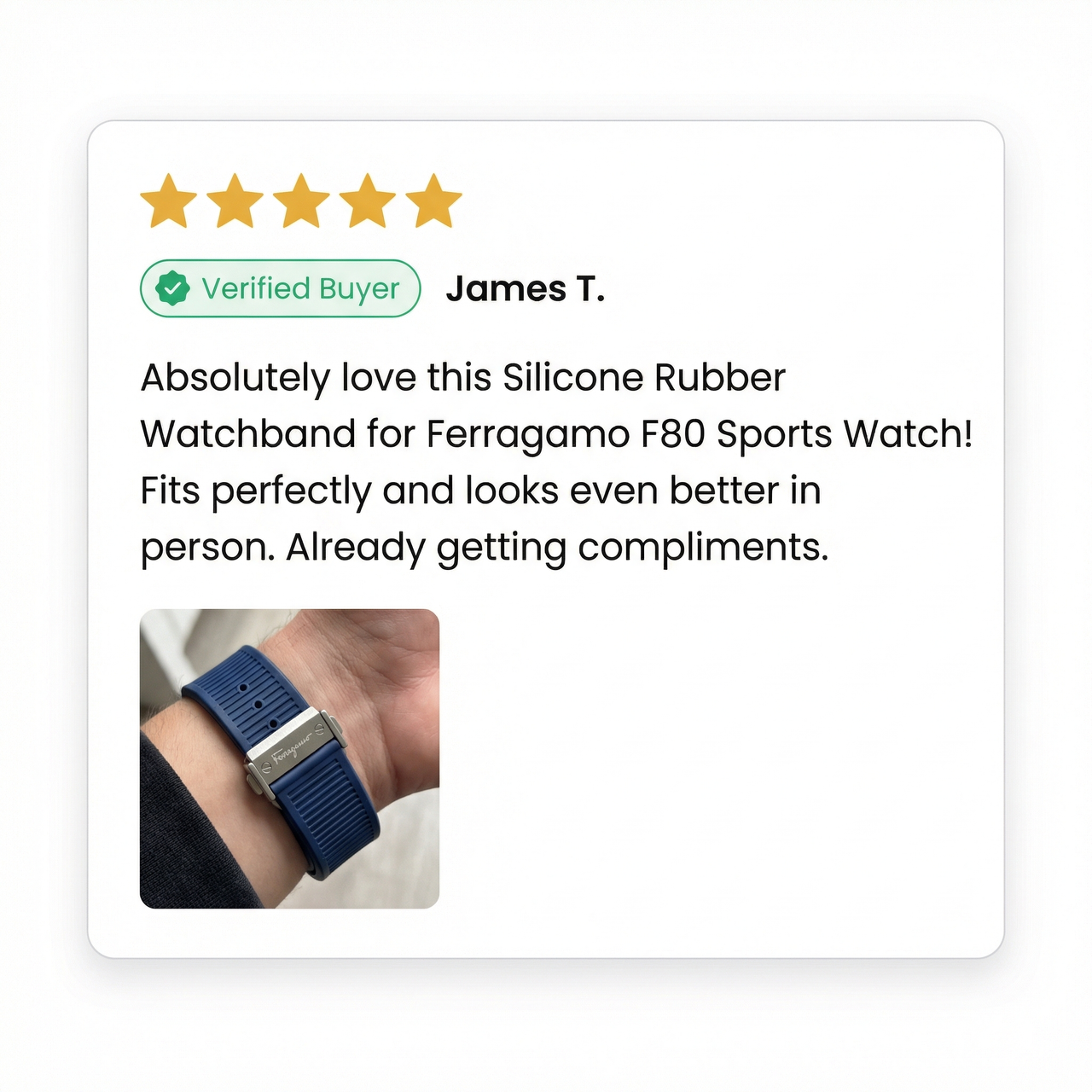 Silicone Rubber Watchband for Ferragamo F80 Sports Watch - Review Screenshot