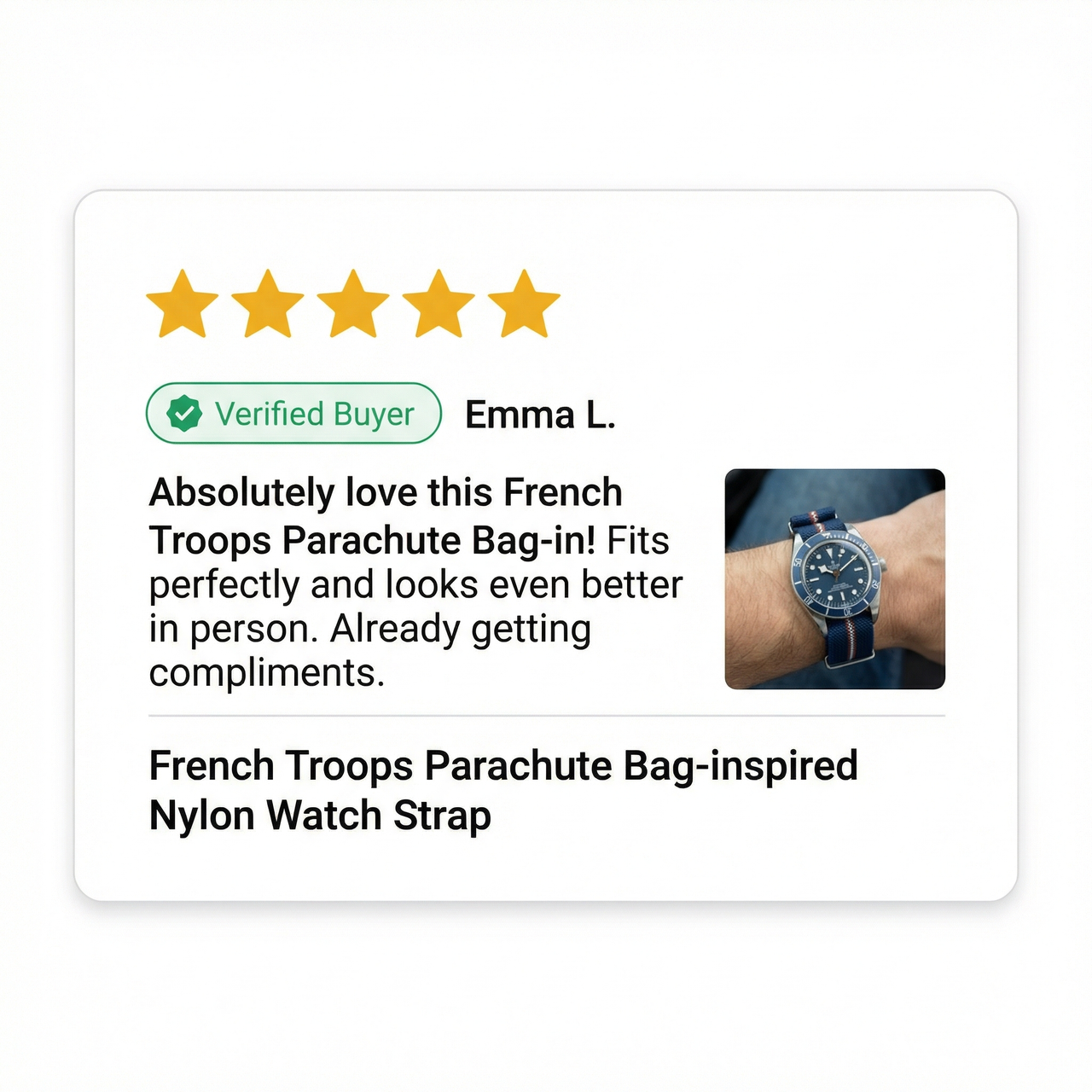 French Troops Parachute Bag-inspired Nylon Watch Straps - Review Screenshot