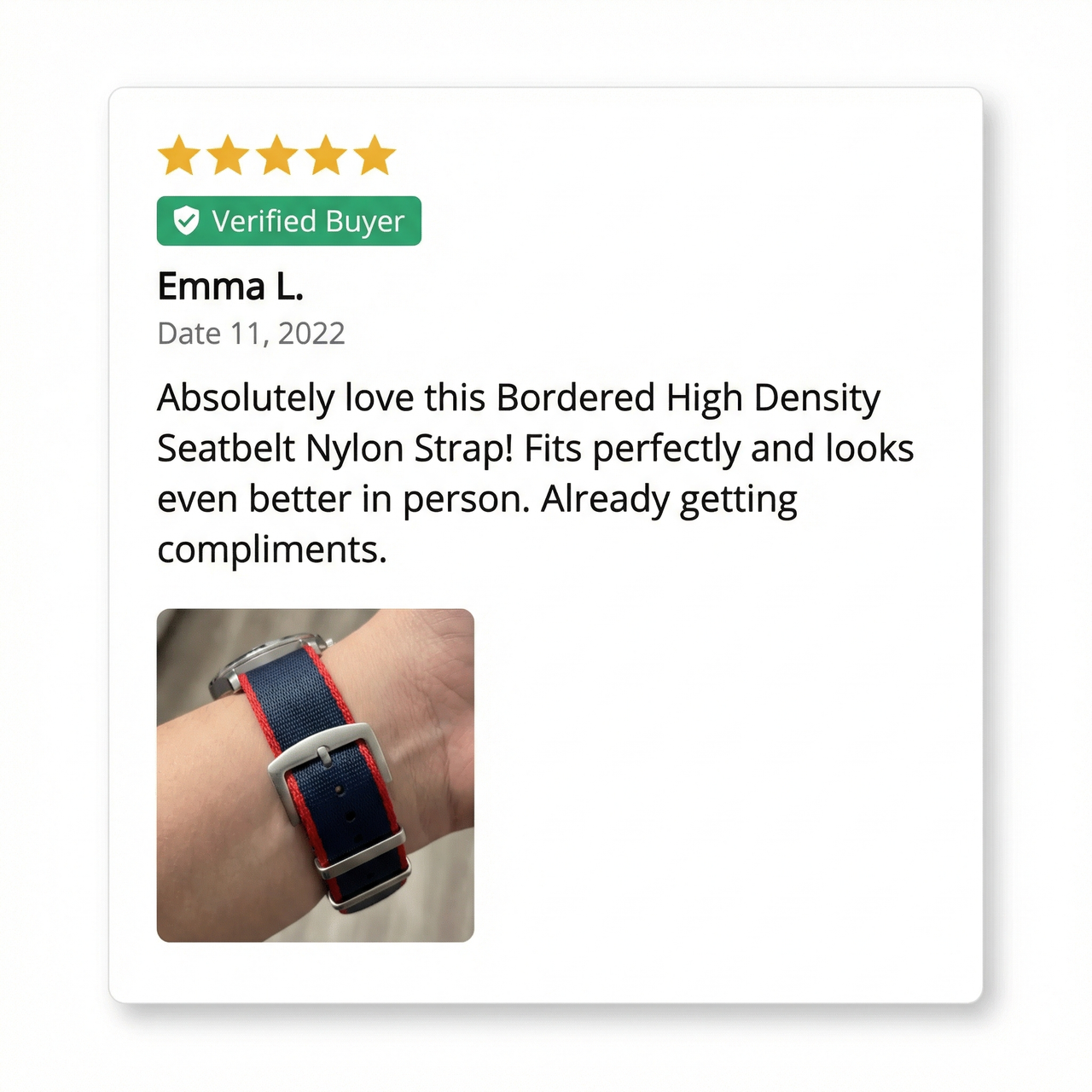 Bordered High Density Seatbelt Nylon Strap - Review Screenshot
