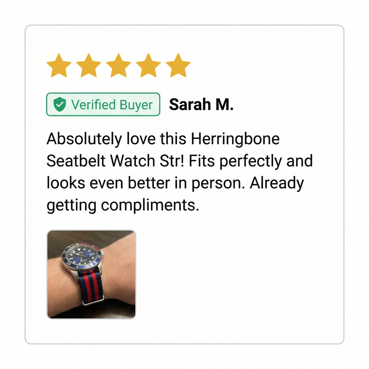 Herringbone Seatbelt Watch Strap - Review Screenshot