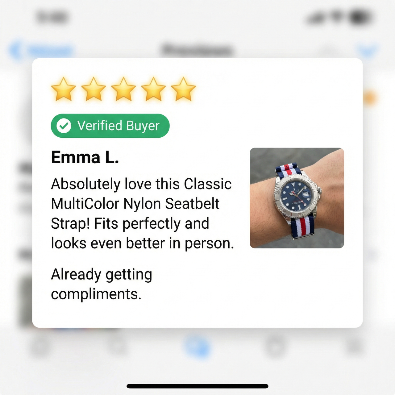 Classic MultiColor Nylon Seatbelt Strap - Review Screenshot