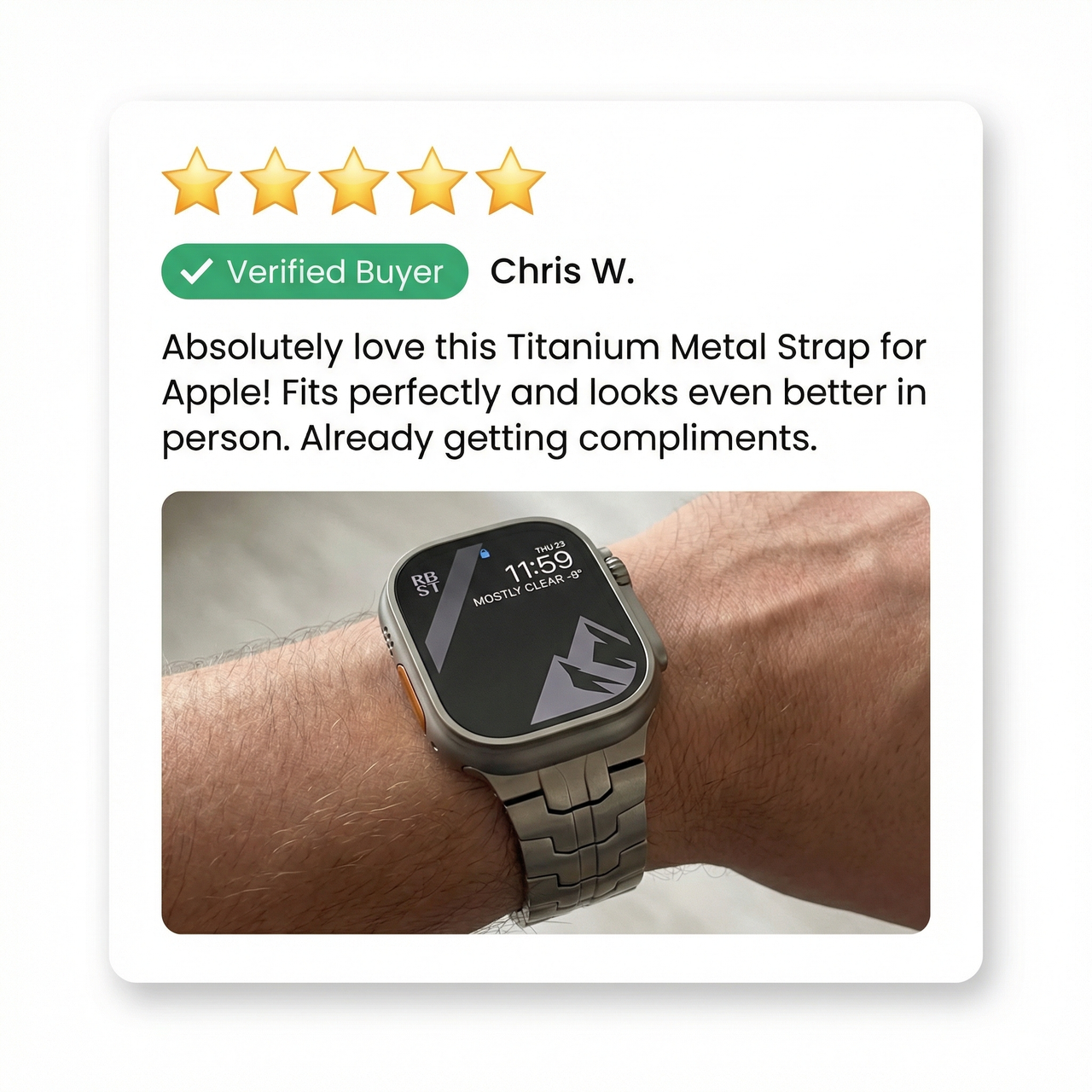 Titanium Metal Strap for Apple Watch - Review Screenshot