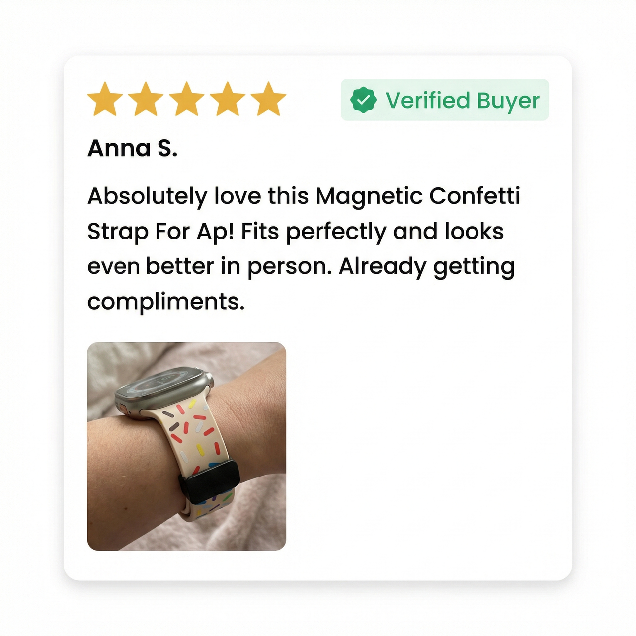 Magnetic Confetti Strap For Apple Watch - Review Screenshot