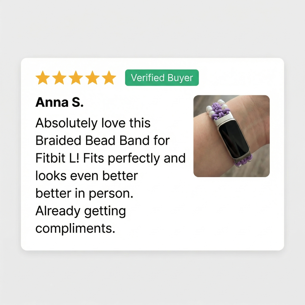 Braided Bead Band for Fitbit Luxe - Review Screenshot