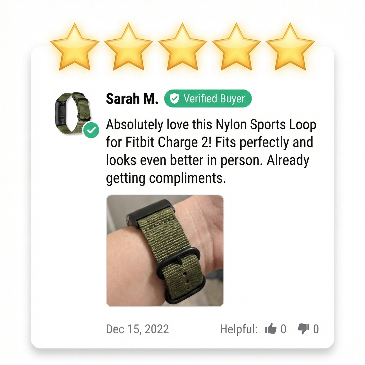 Nylon Sports Loop for Fitbit Charge 2 - 6 - Review Screenshot